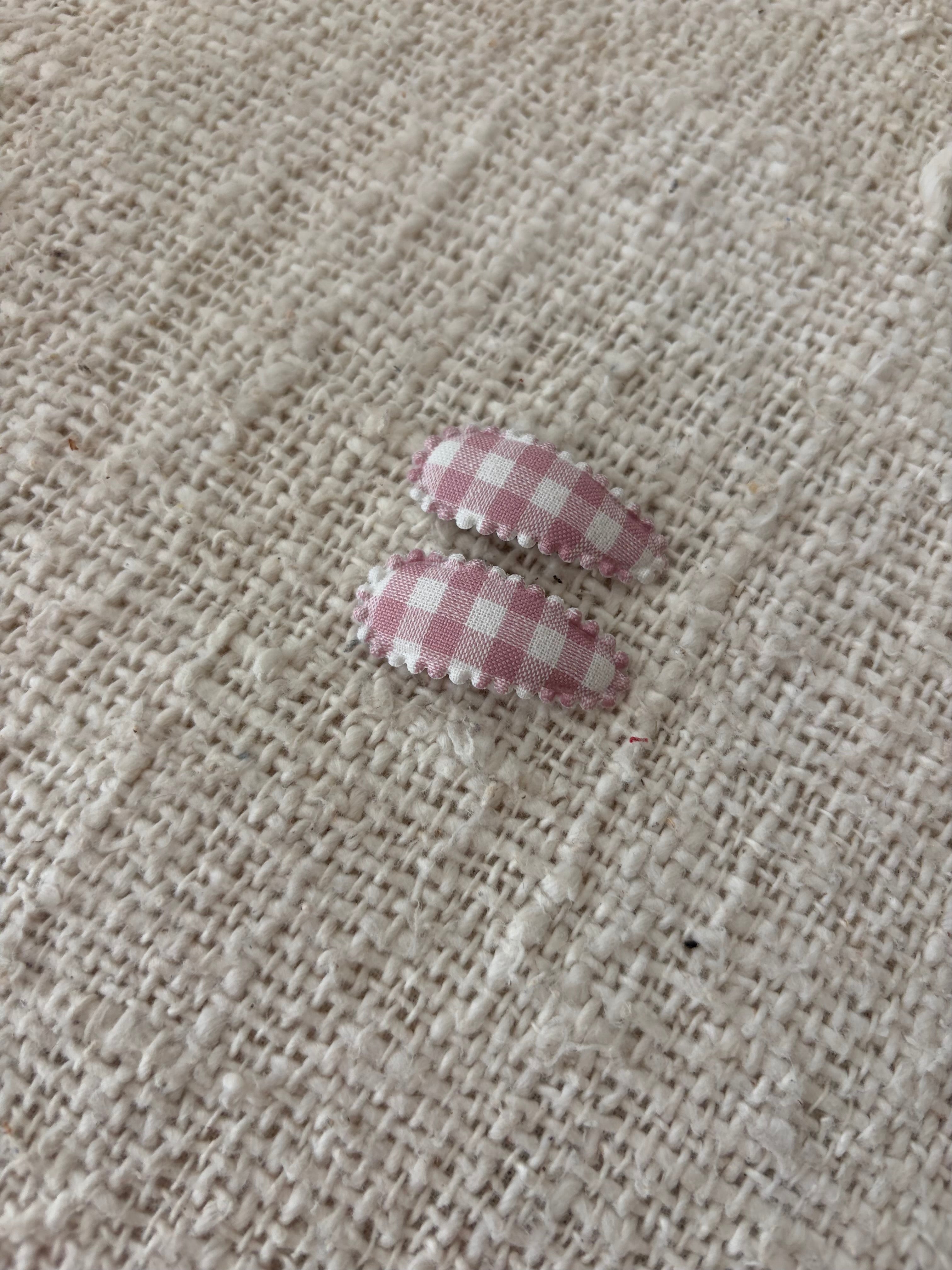 2 baby haarclipjes oudroze