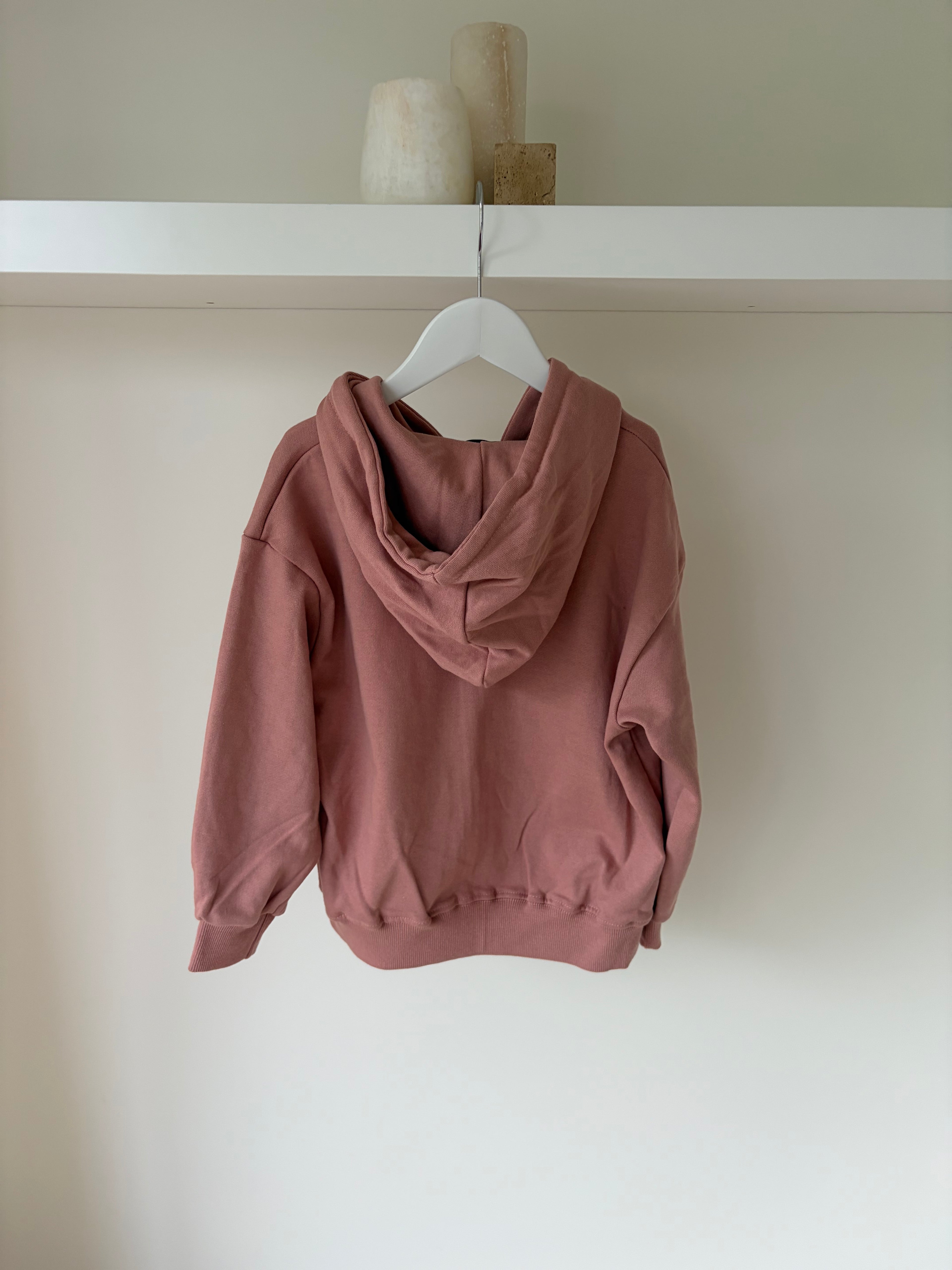 Oversized hoodie met rits - roze