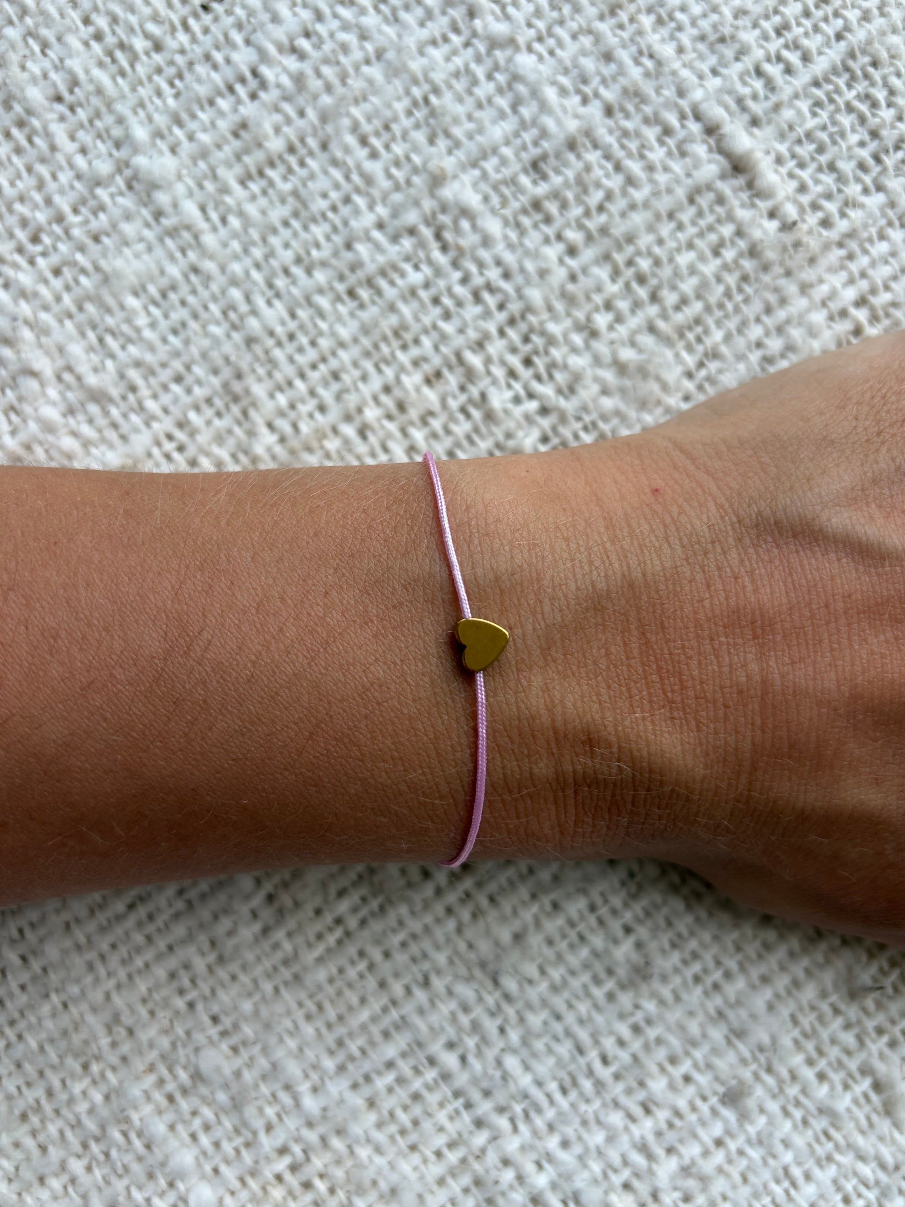 Moederdag cadeau hartjes armband - roze