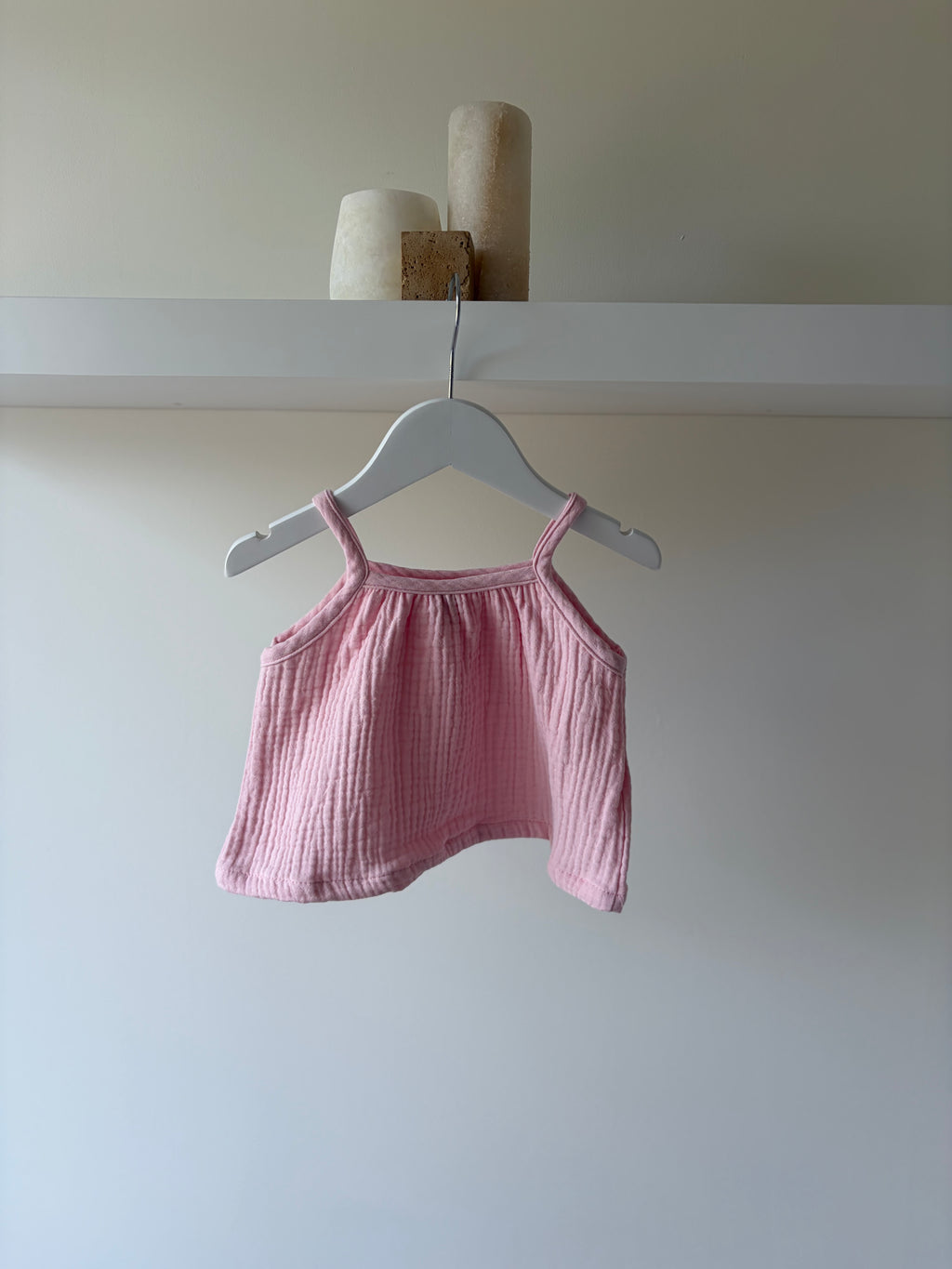 Zachte mousseline baby top - roze