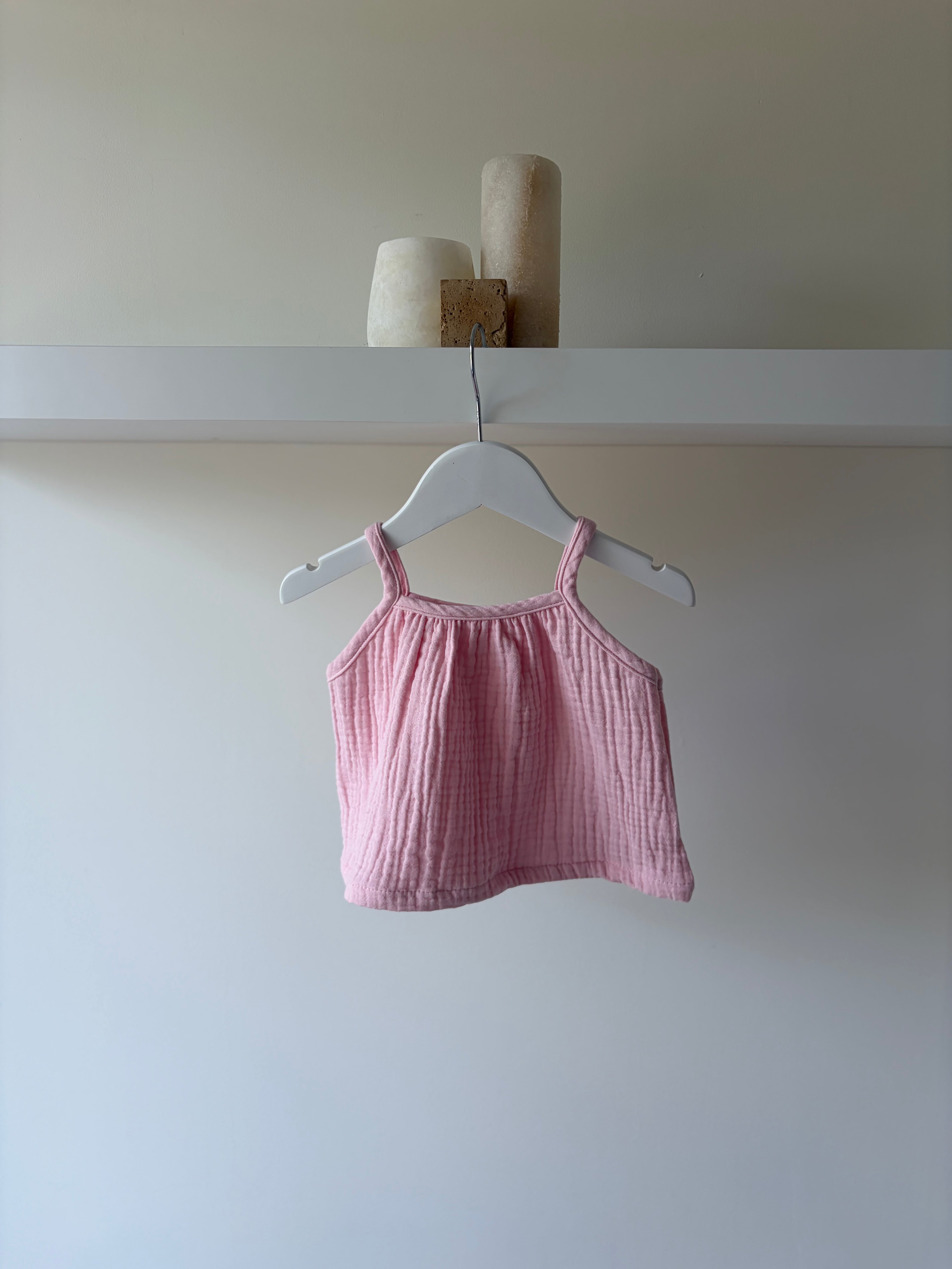 Zachte mousseline baby top - roze