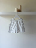 Louise split top - baby blue of ivory 