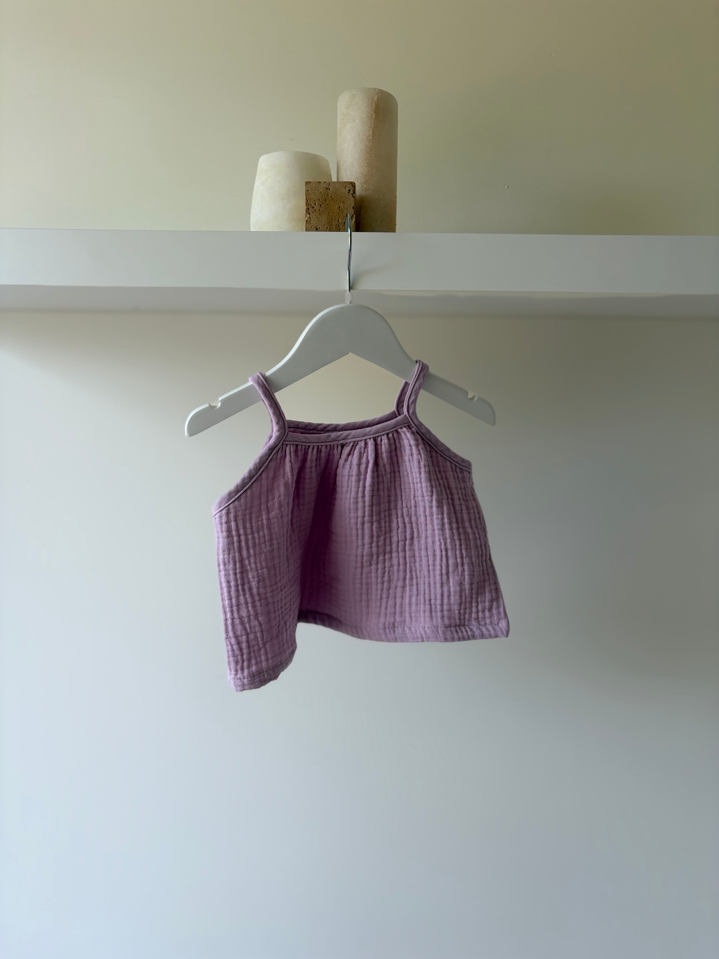 Zachte mousseline baby top - lila