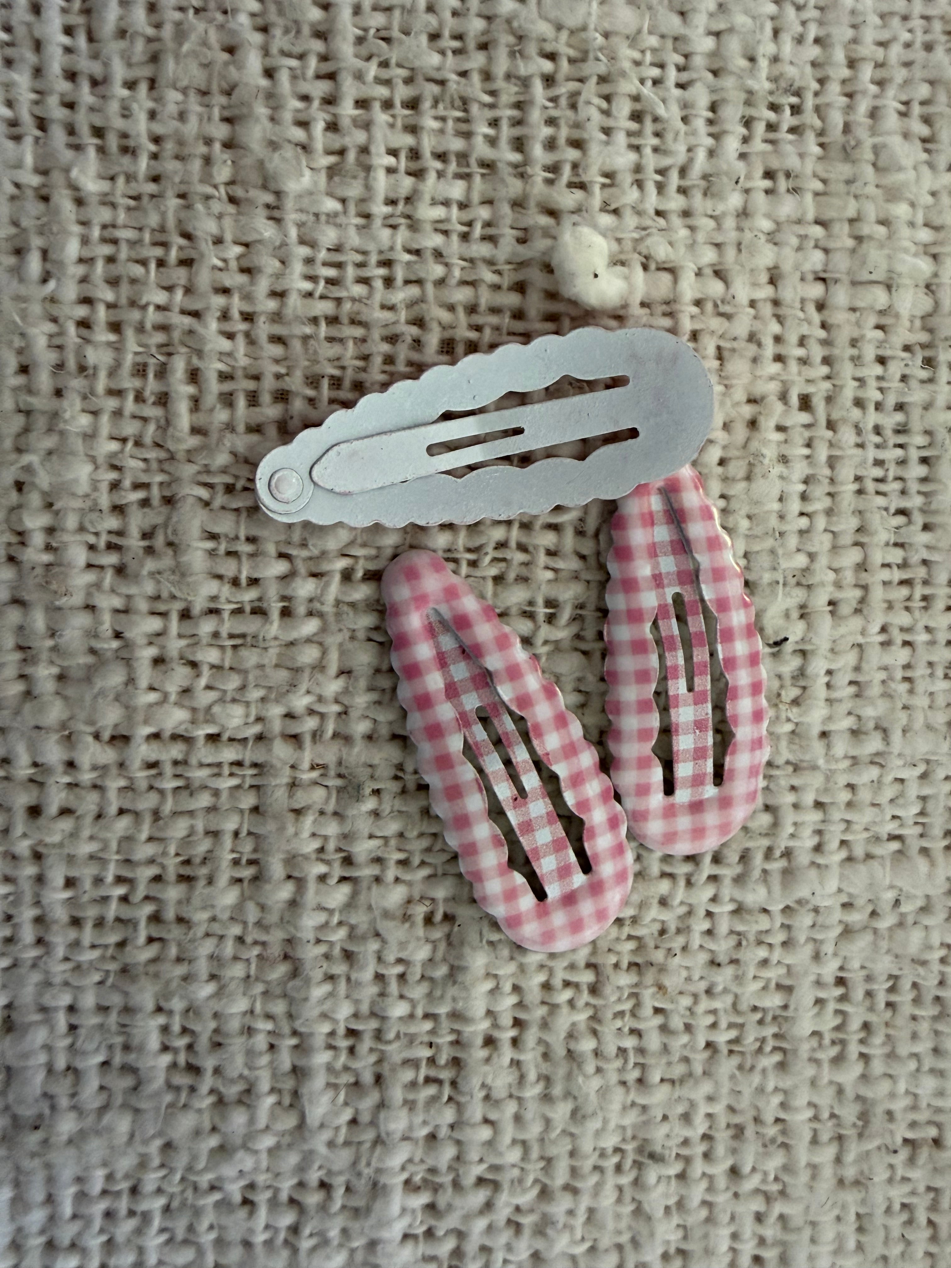 Roze haarspeldjes met strepen - set van 3