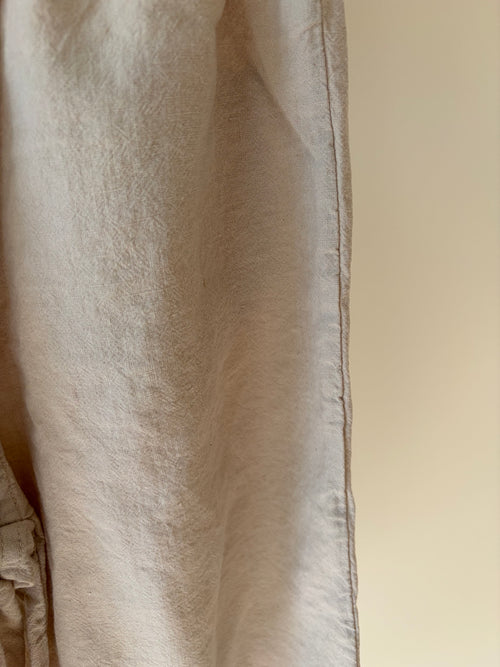 Baggy broek linnen look - beige
