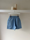 Blauwe baggy short - unisex met zakken