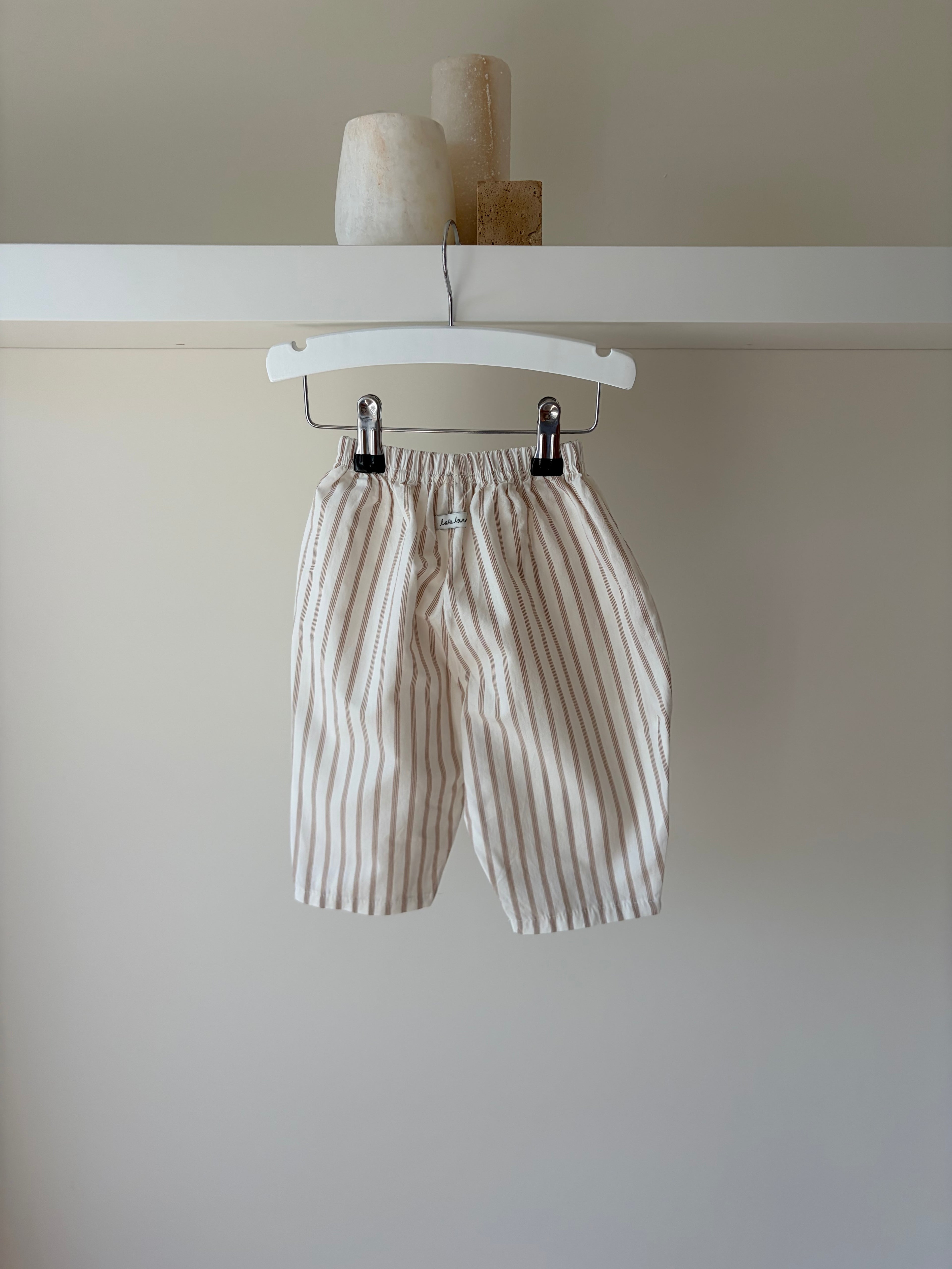 Gestreepte broek - beige