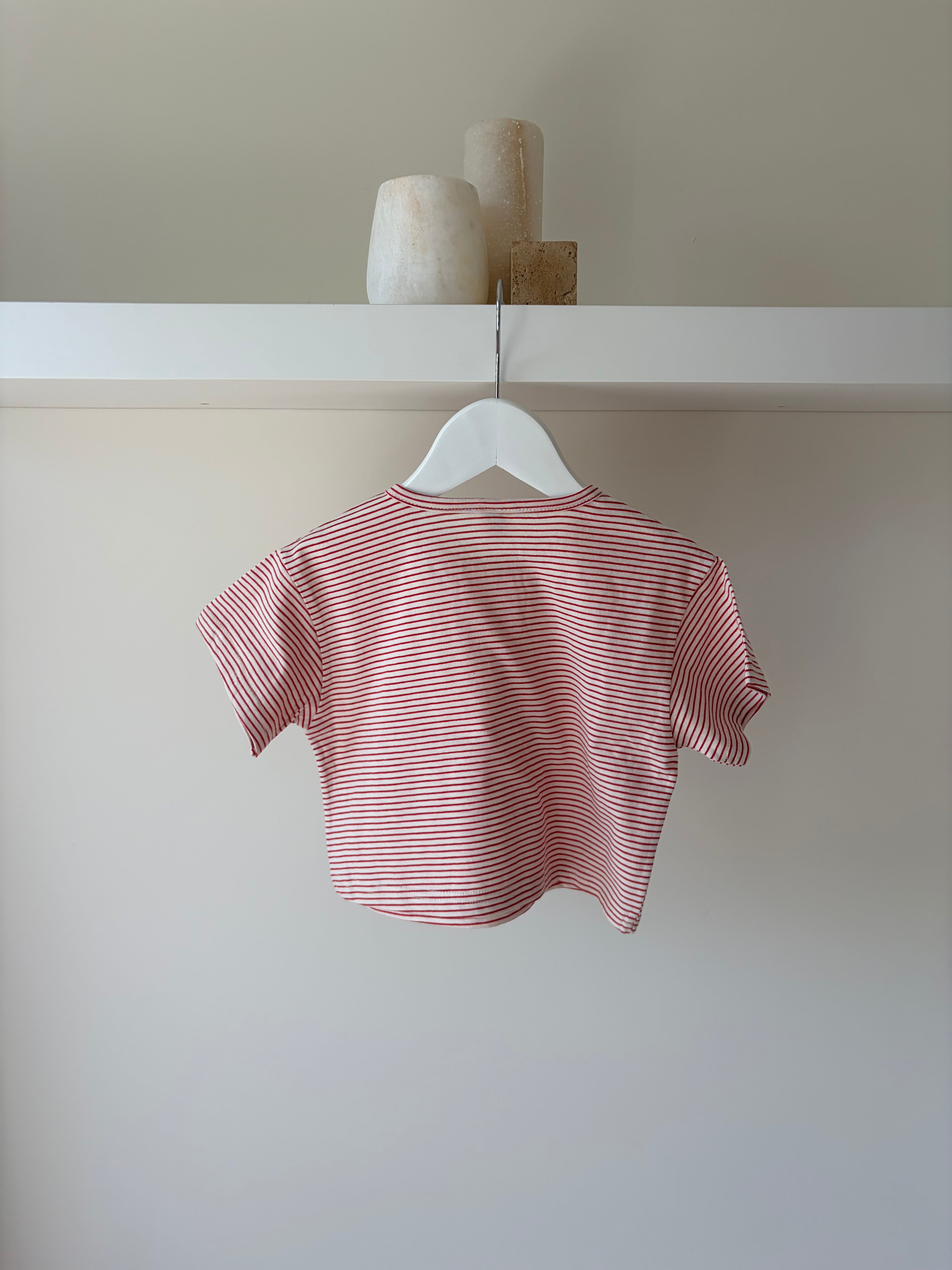 Oversized gestreept tee – rood & wit