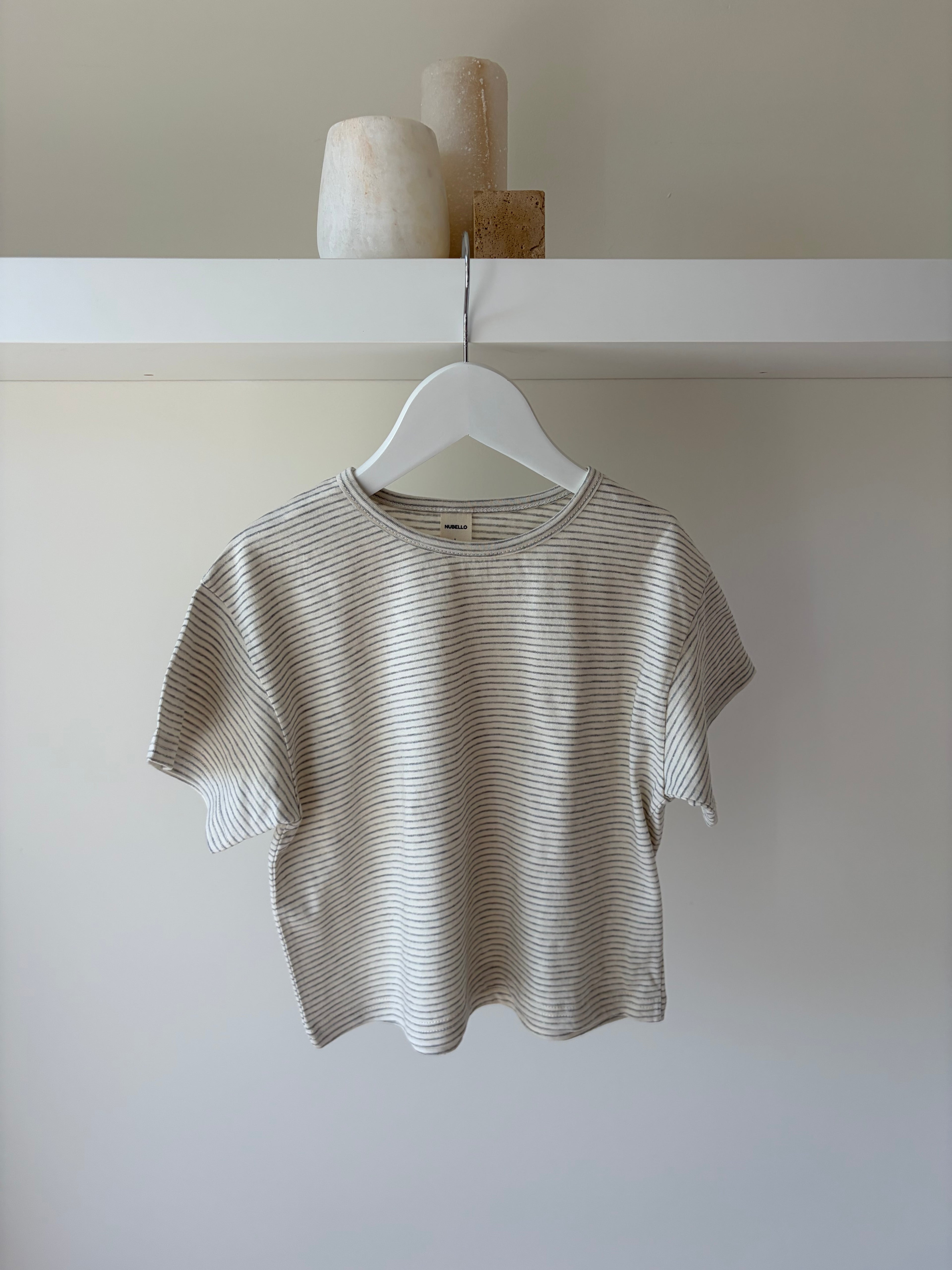 Oversized gestreept tee – grijs & wit