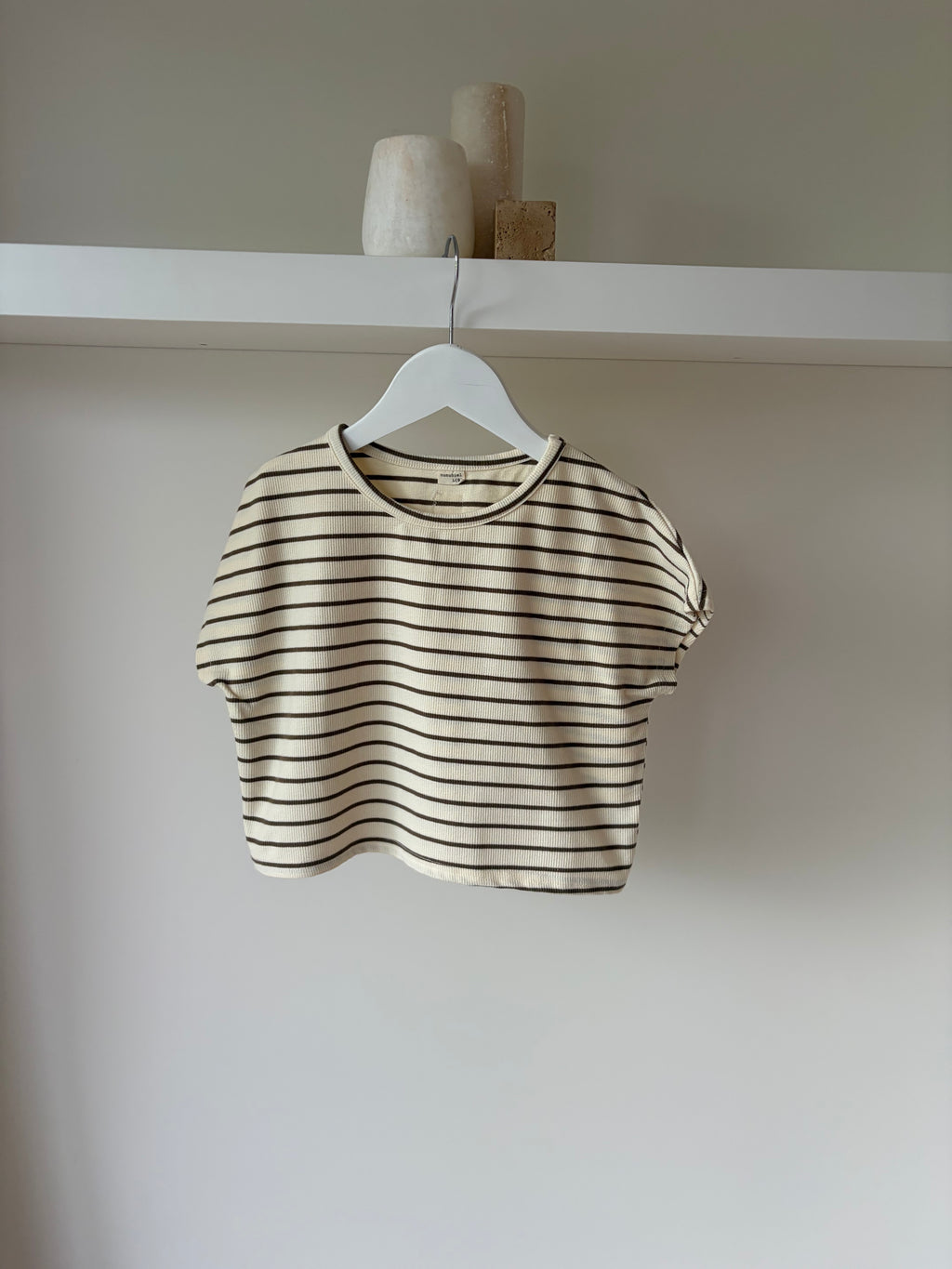 Oversized gestreept T-shirt - beige