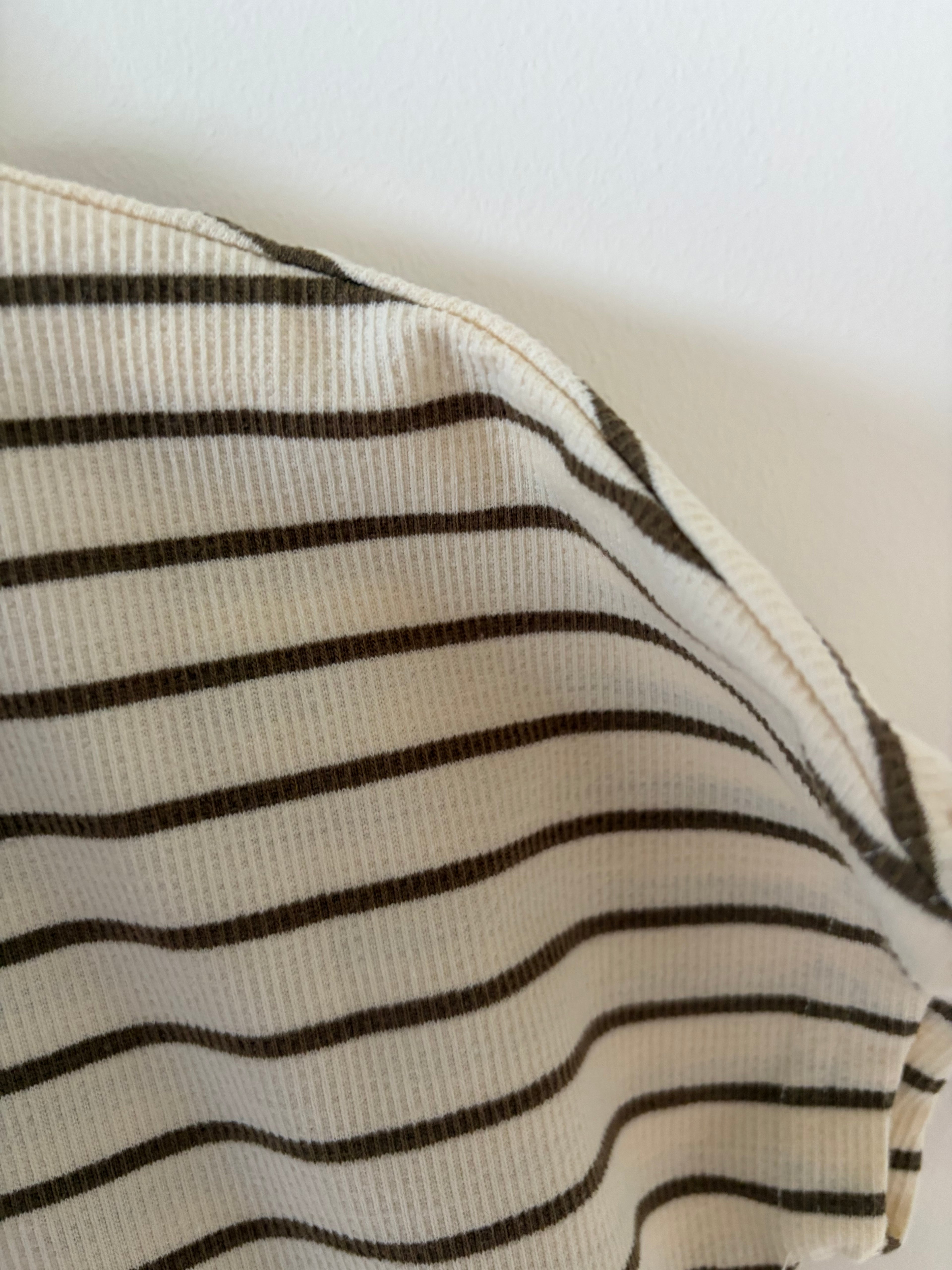 Oversized gestreept T-shirt - beige