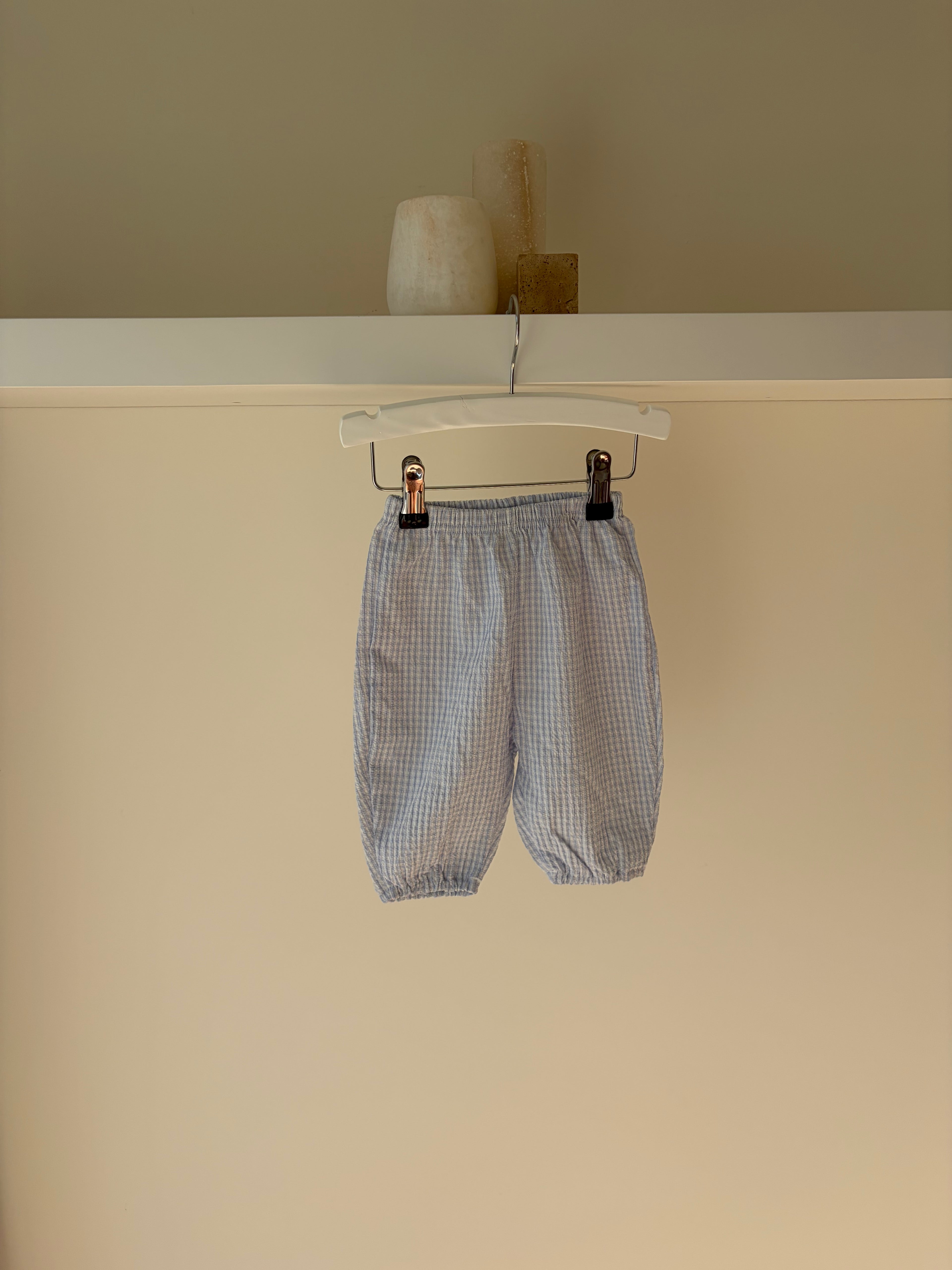 Lichtblauwe vichy broek