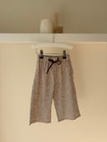 Gestreept bruine broek - bruin & wit