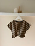 Oversized gestreept T-shirt - kaki