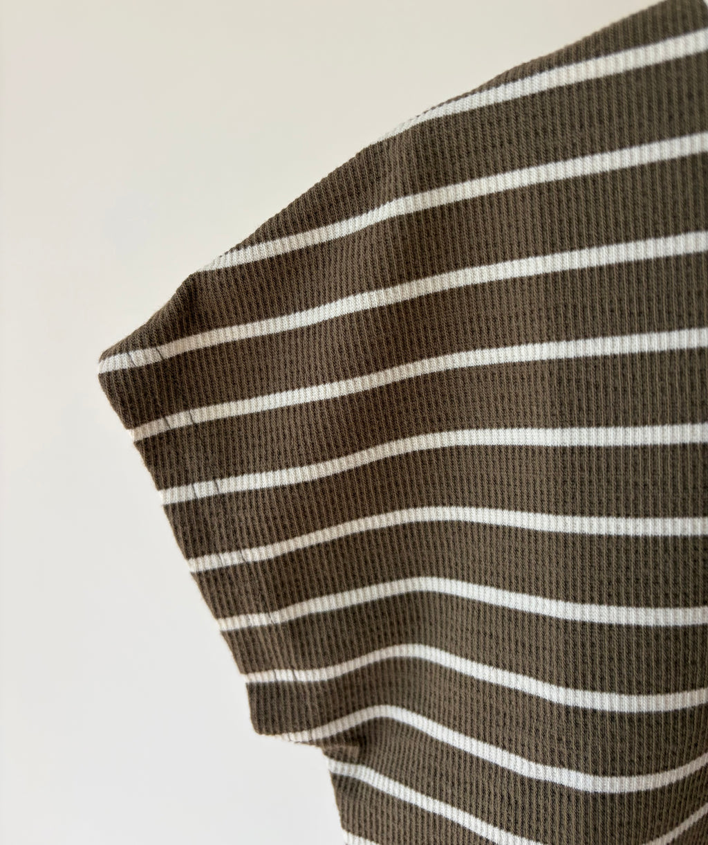 Oversized gestreept T-shirt - kaki