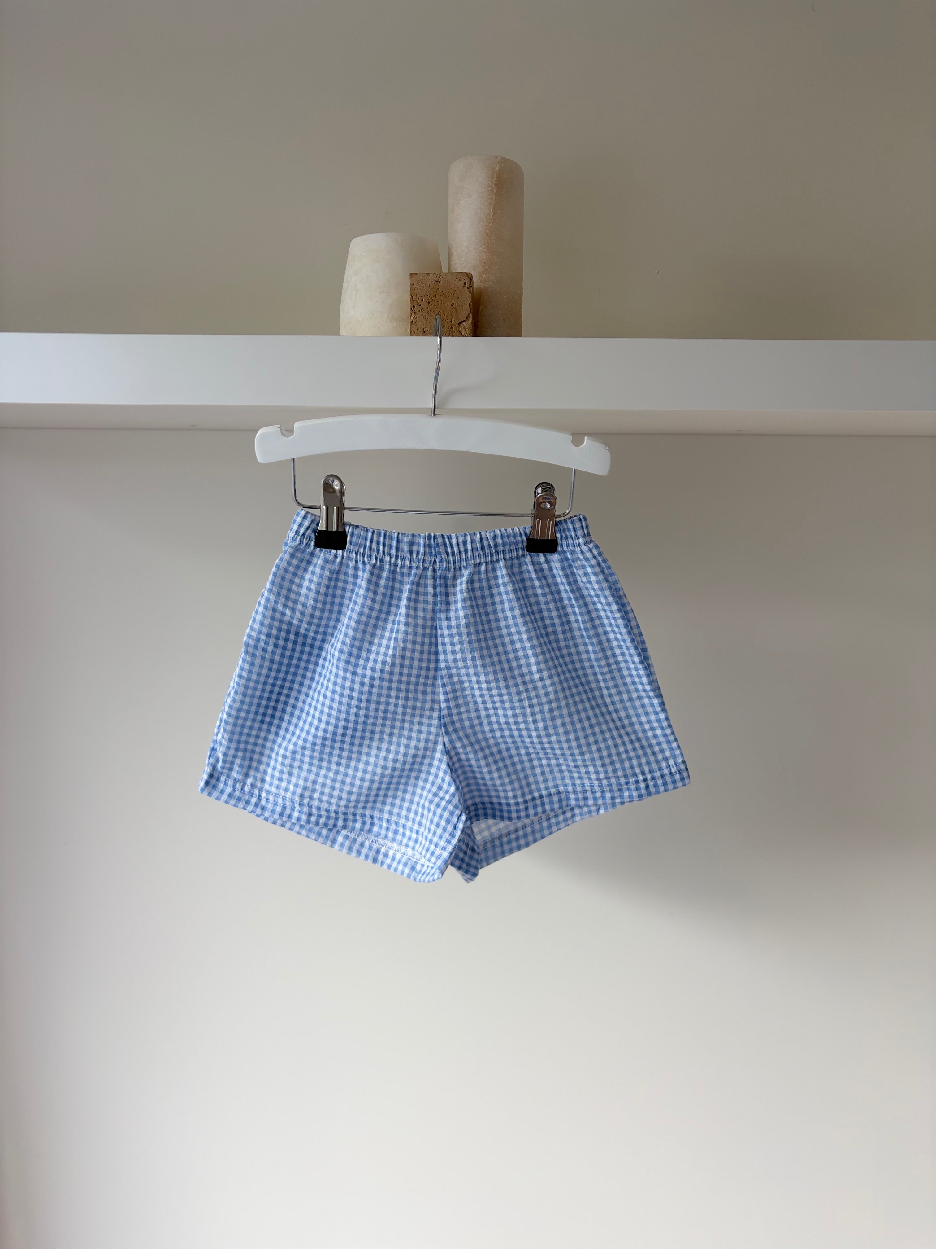 Geruite short - blauw 