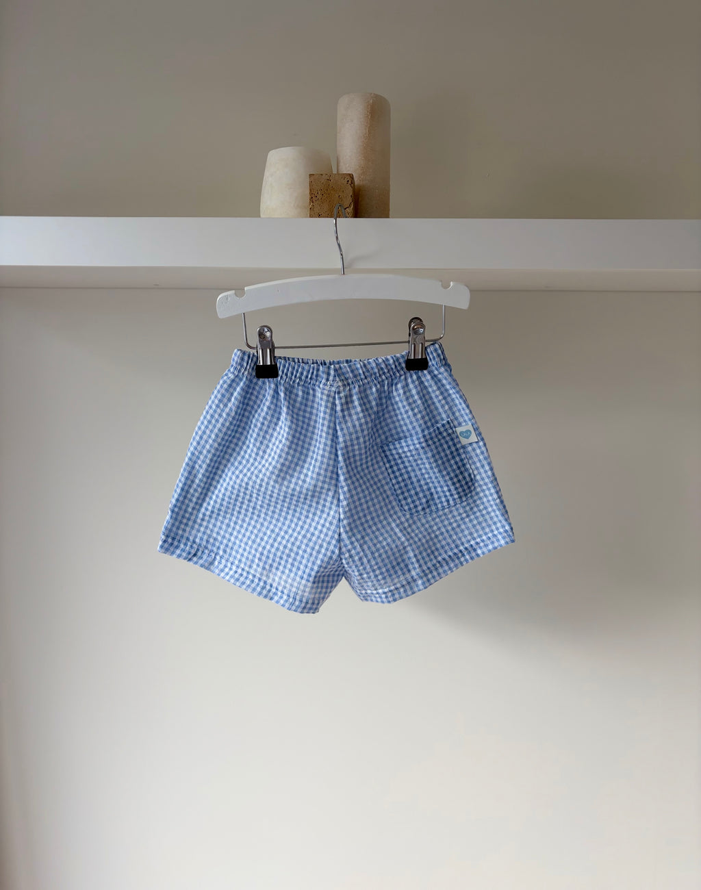 Geruite short - blauw 
