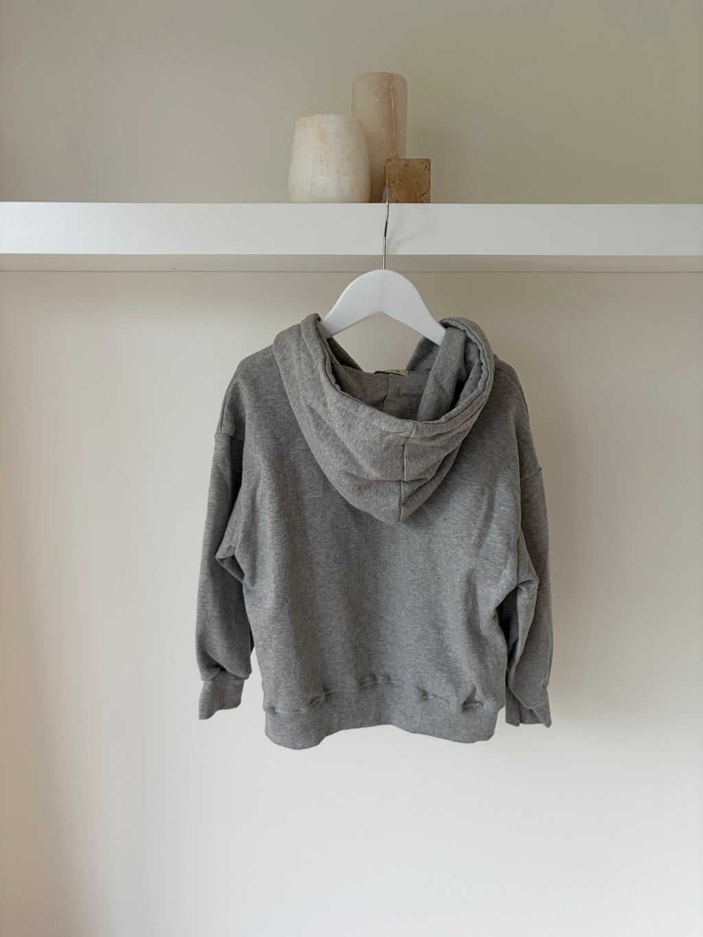 Oversized hoodie met rits - grijs