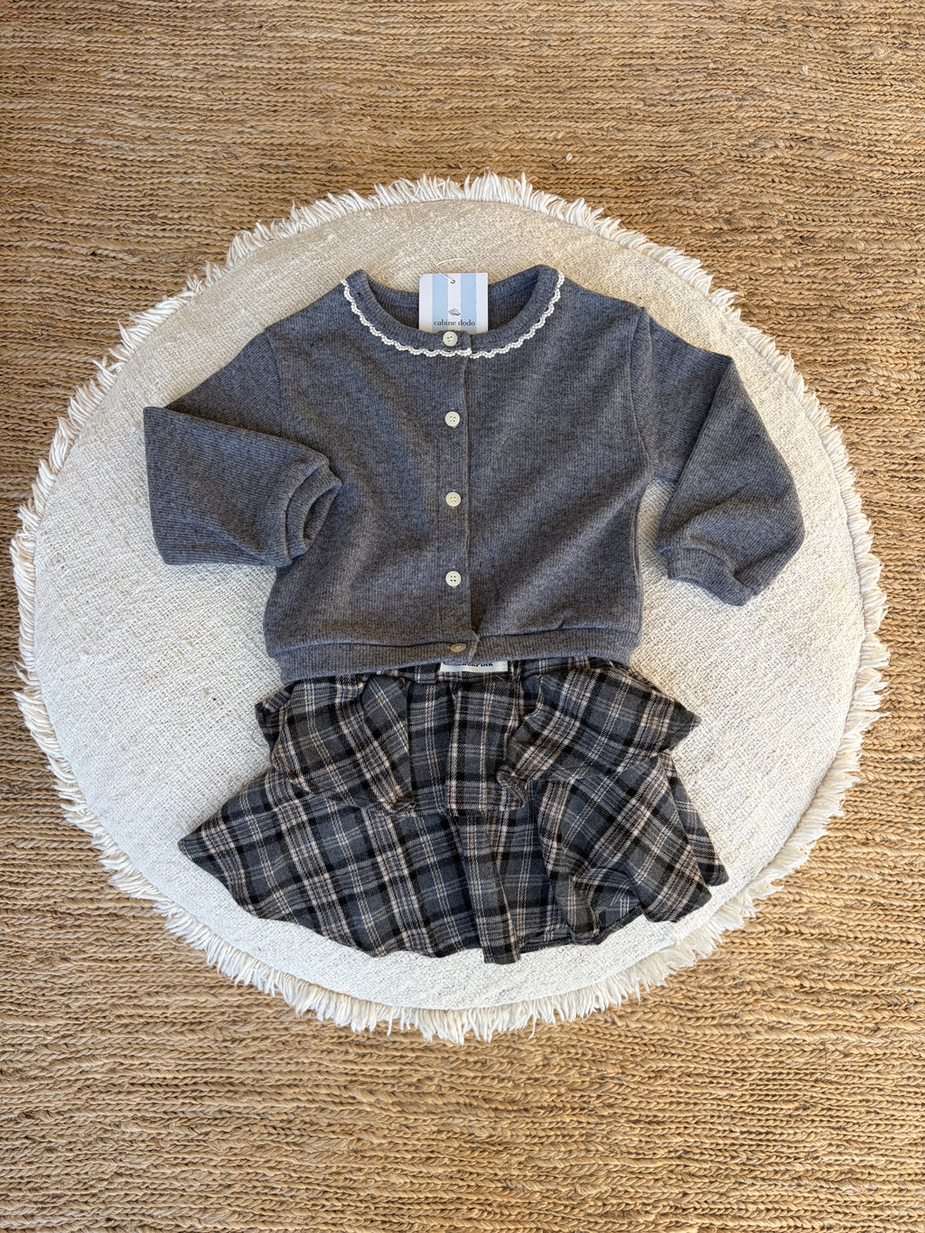 Charcoal check skirt