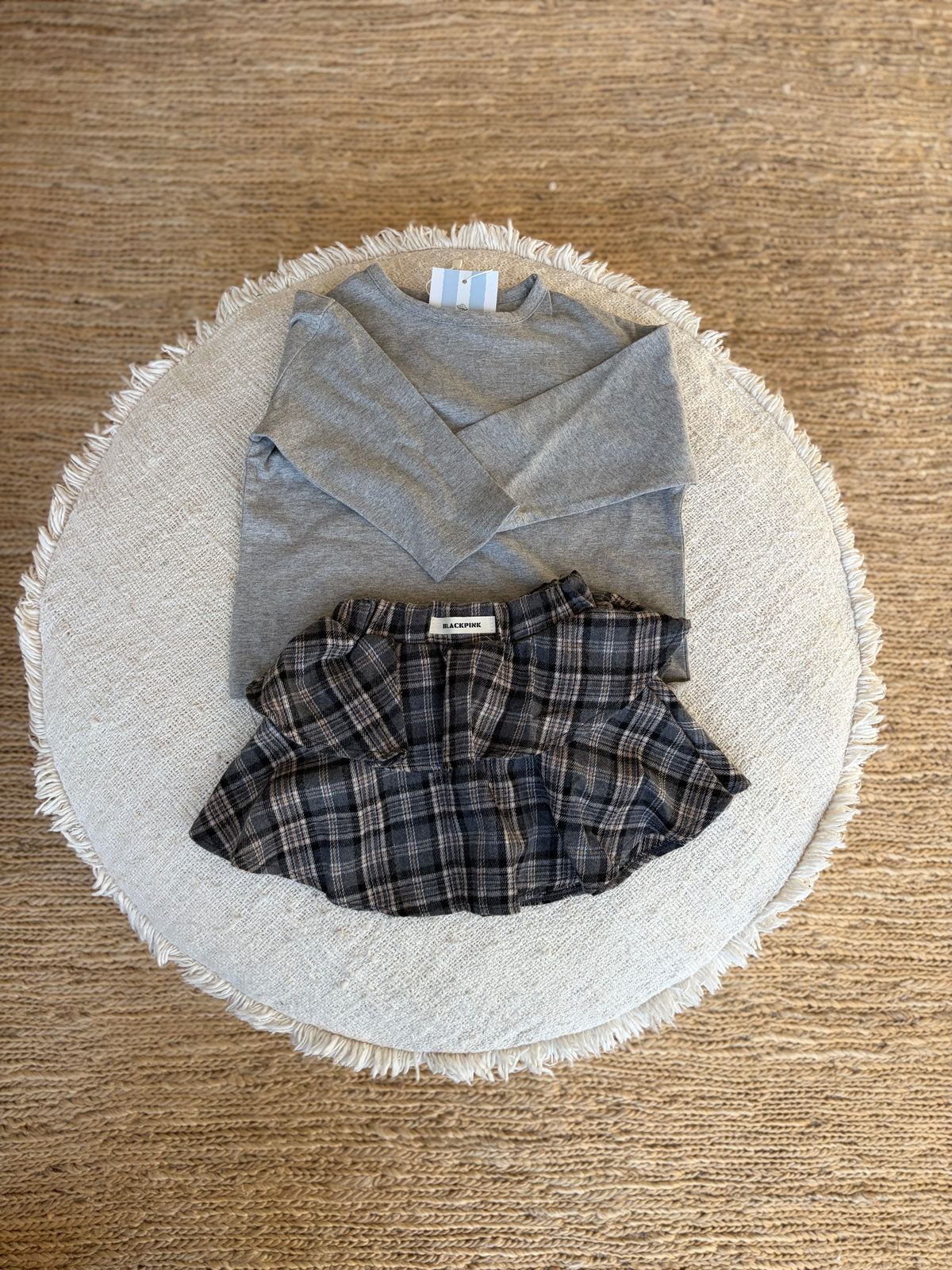 Charcoal check skirt