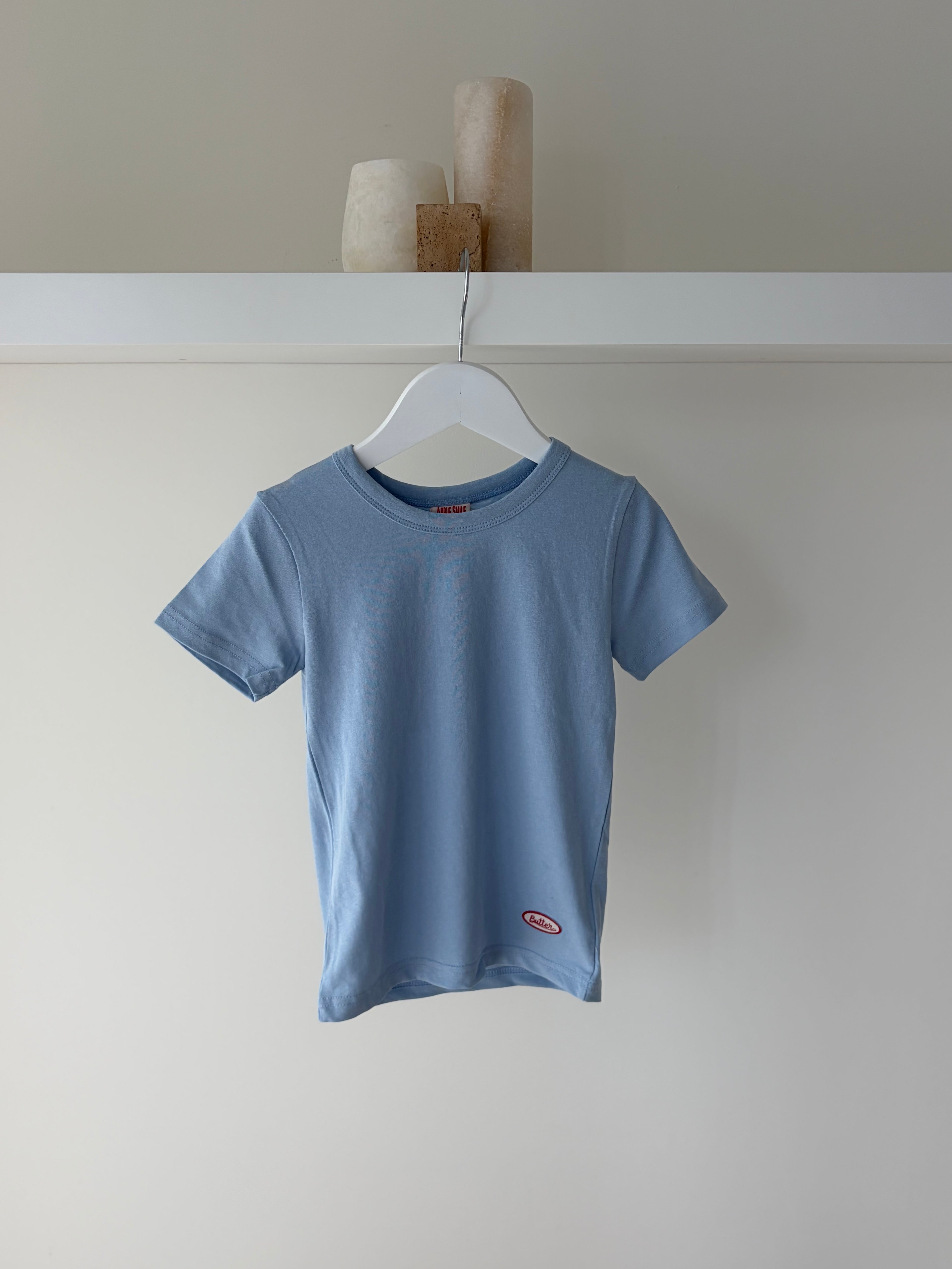 Baby blauwe kinder t-shirt met ronde hals 