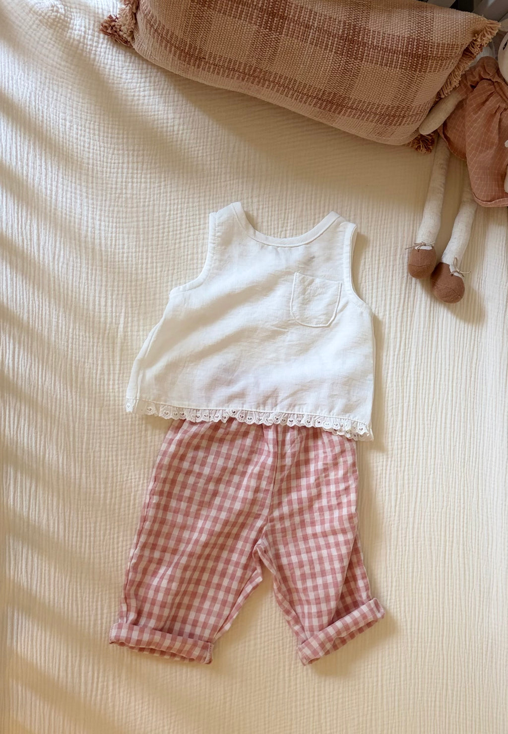 Camille geruite baby broek
