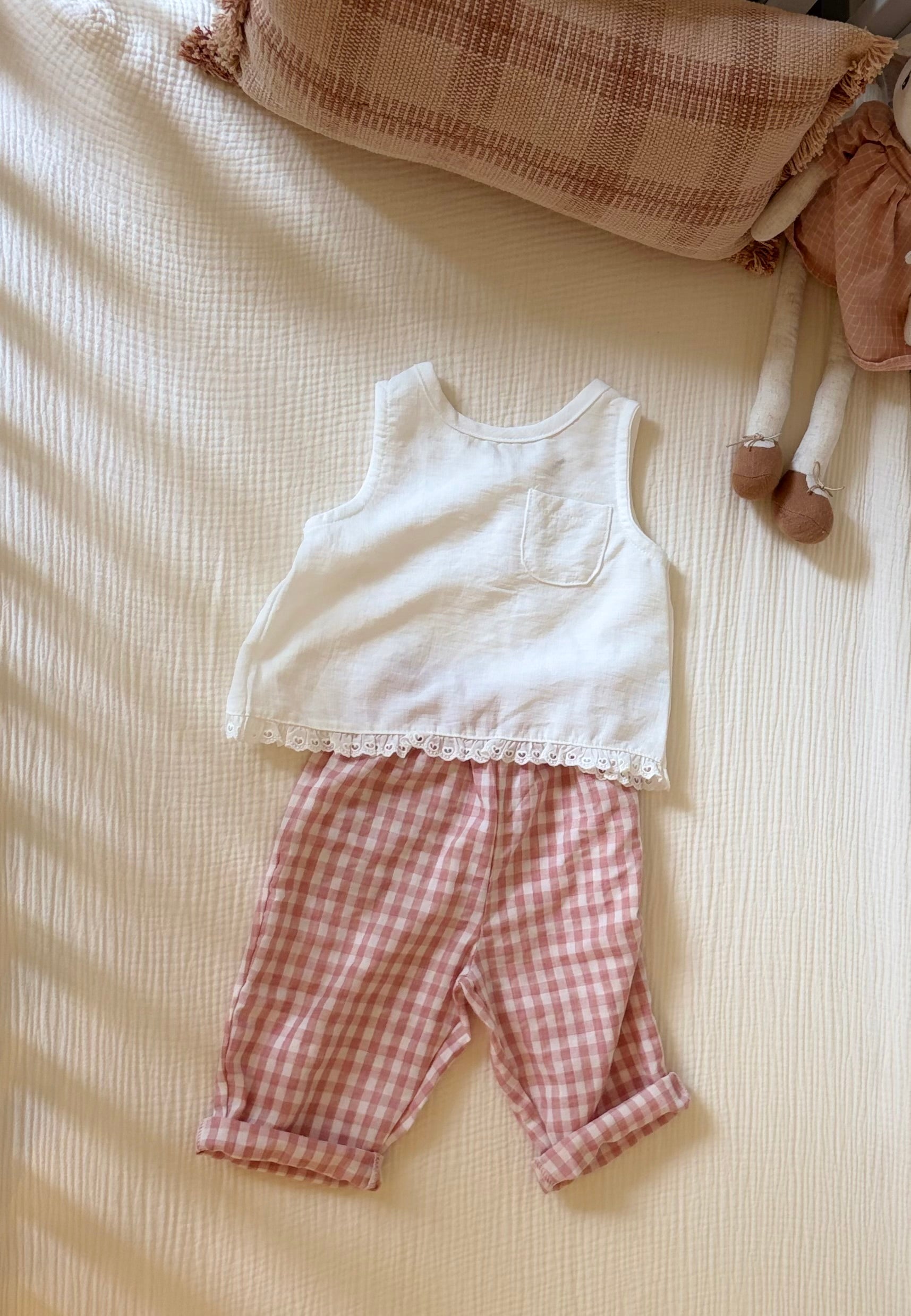 Camille geruite baby broek