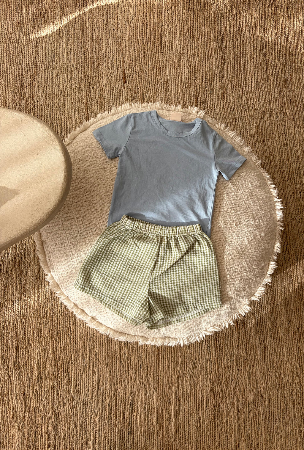 Baby blauwe kinder t-shirt met ronde hals 
