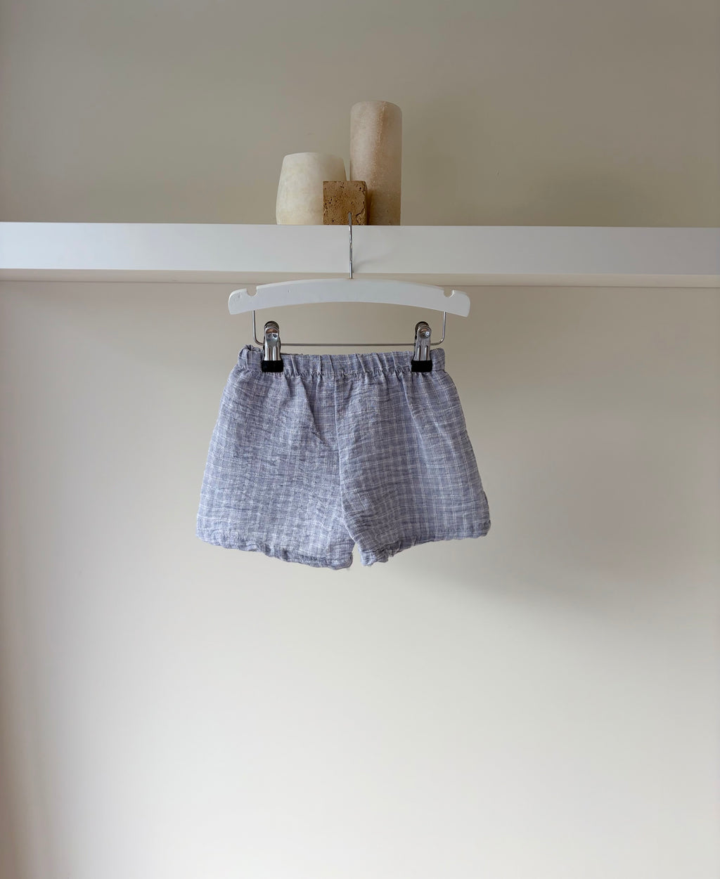 Geruite short - blauw 