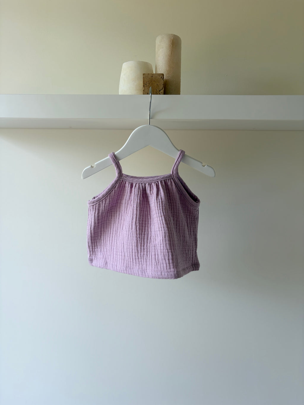 Zachte mousseline baby top - lila