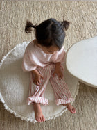 Paulette gestreepte pofmouw top 