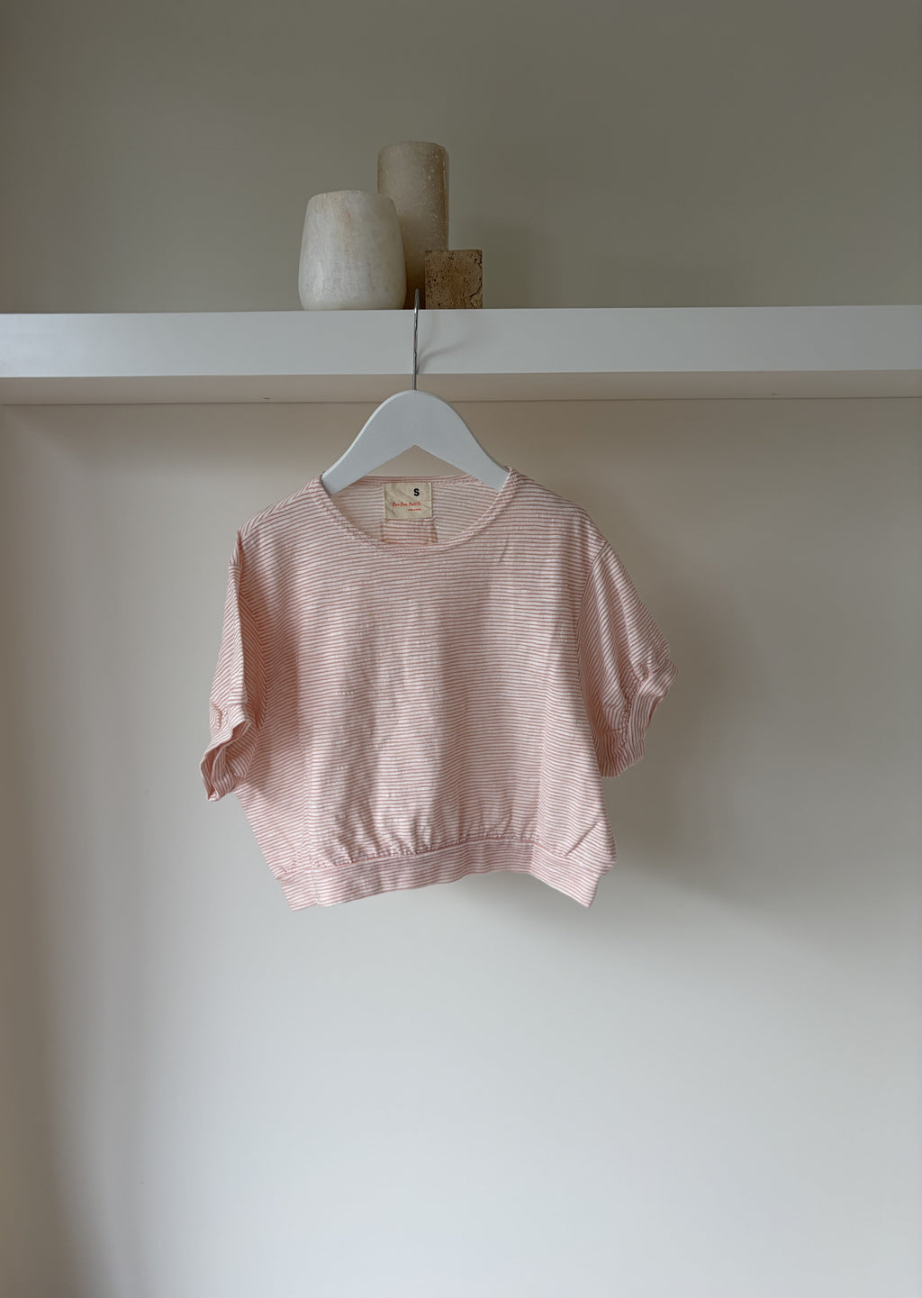 Paulette gestreepte pofmouw top 