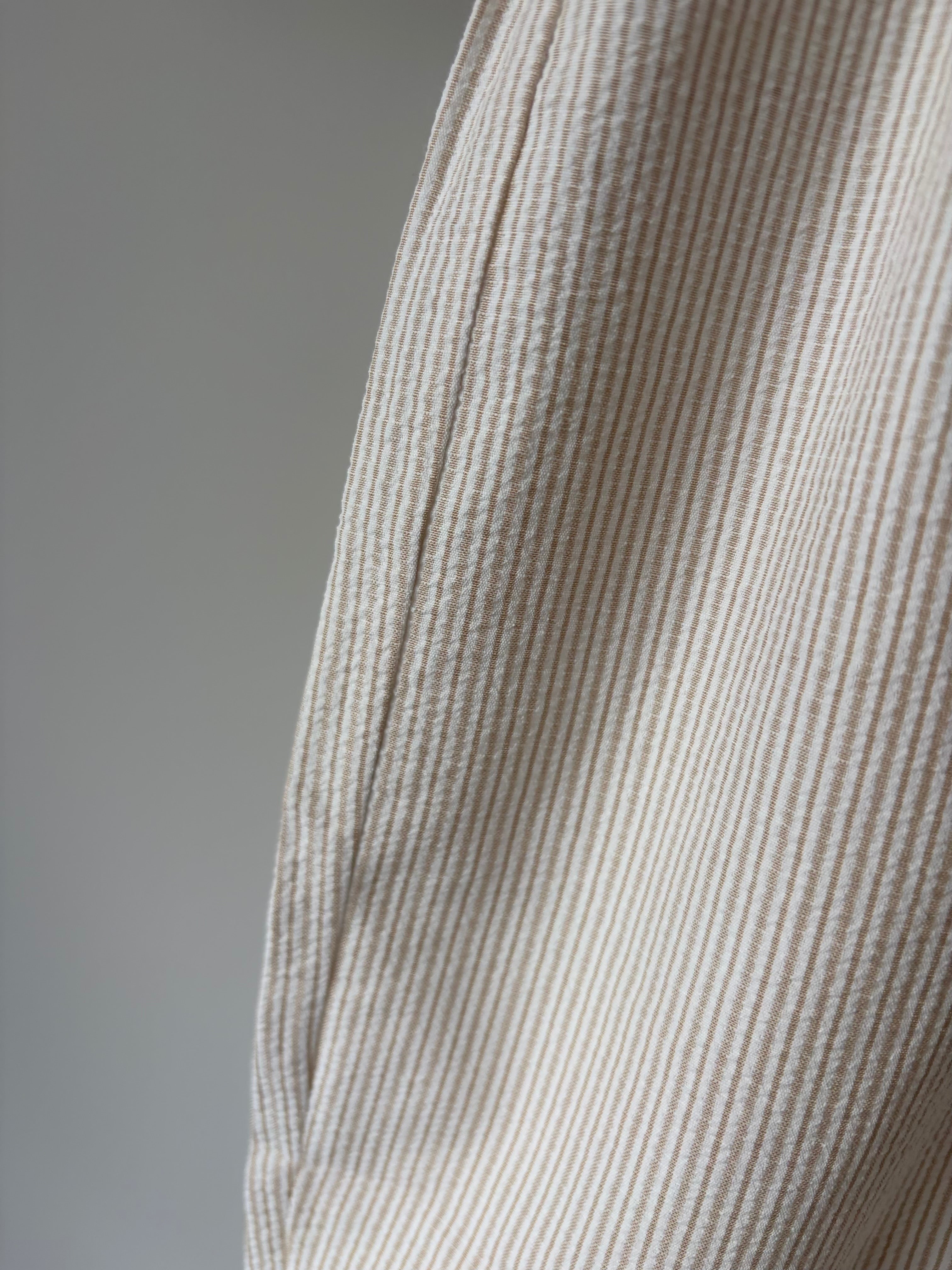 Crème & beige gestreepte broek