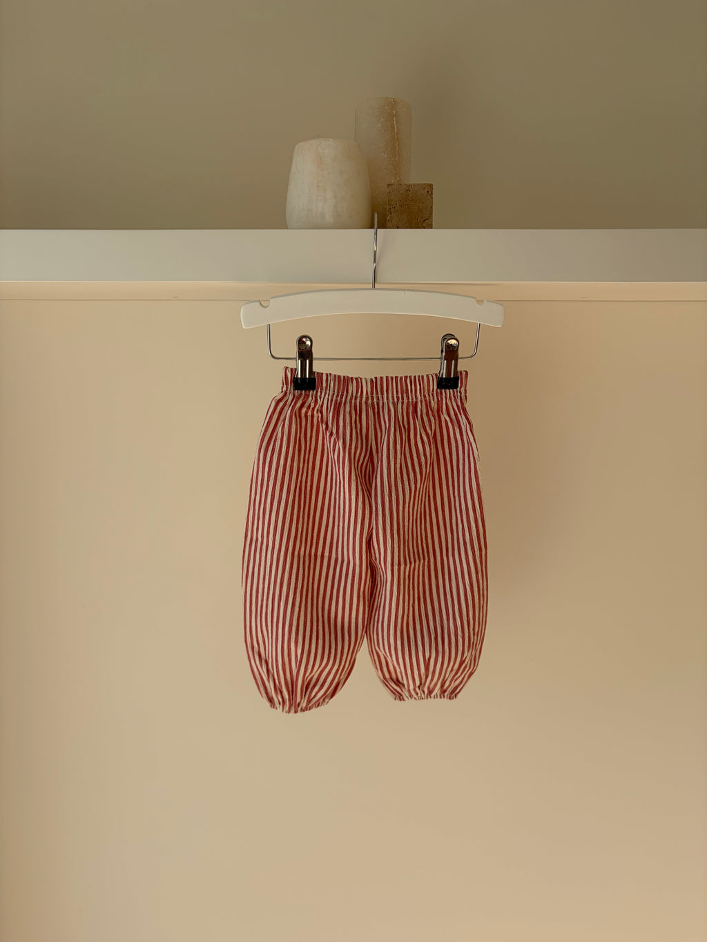 Gestreepte bambi broek - rood