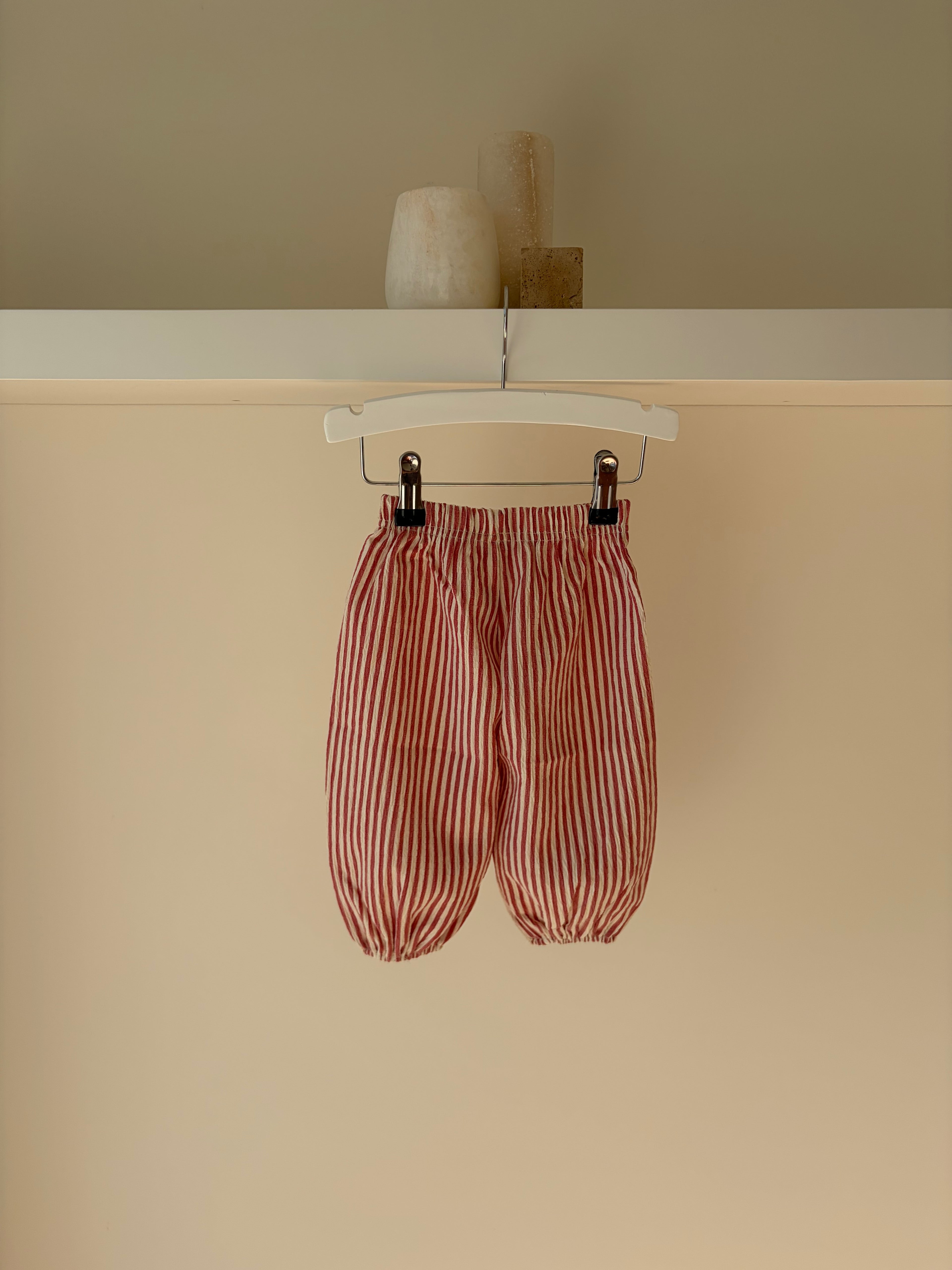 Gestreepte bambi broek - rood