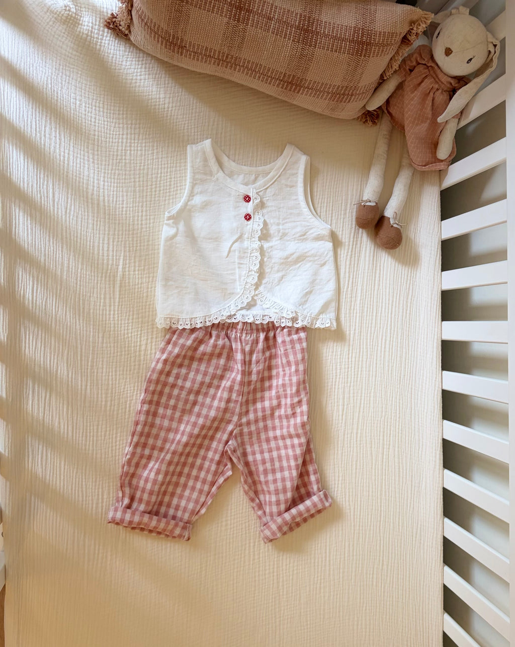 Camille geruite baby broek